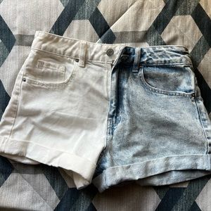 White and blue shorts, size small